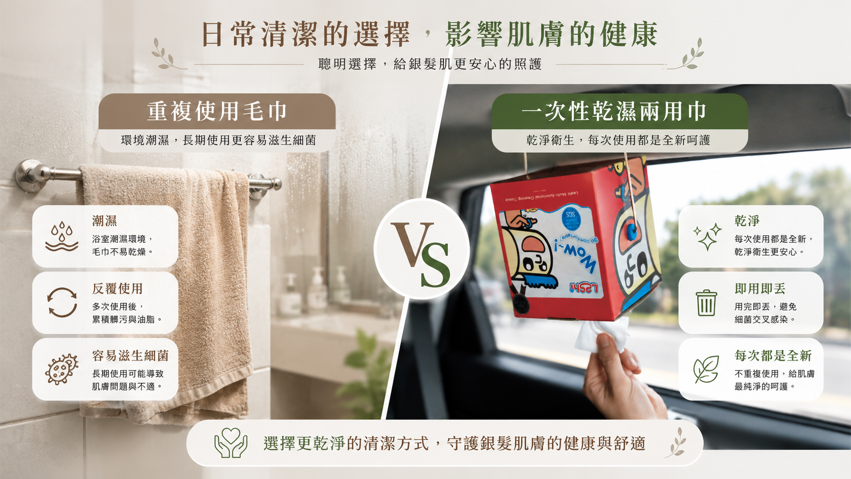 溫柔擦拭呵護長輩肌膚